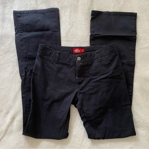 dickie's navy blue low rise flare pants